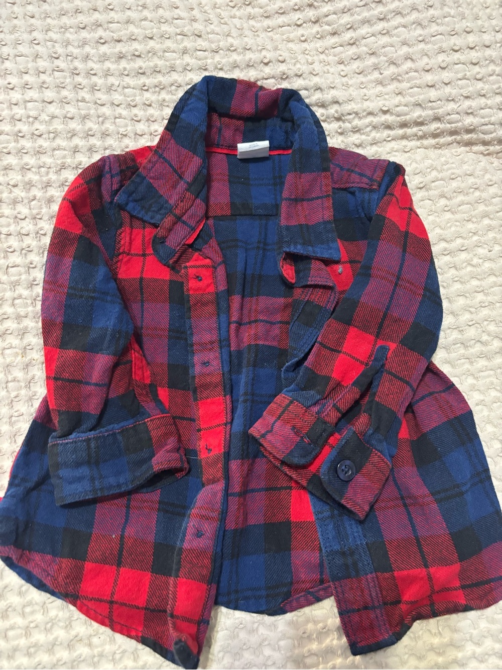 GAP Red Blue Plaid Button-Front kids flannel